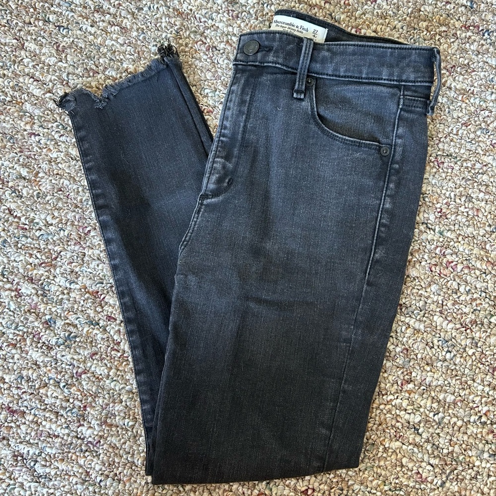 A&F High Rise Skinny Ankle black